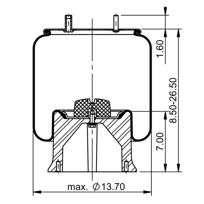 ContiTech Aluminum Base Air Spring 64273 AS8792 | FleetPride