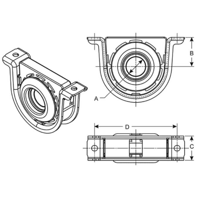 Spicer Drive Shaft Center Support Bearing 2102071X | FleetPride Spicer Drive Shaft Center Support Bearing 2102071X | FleetPride