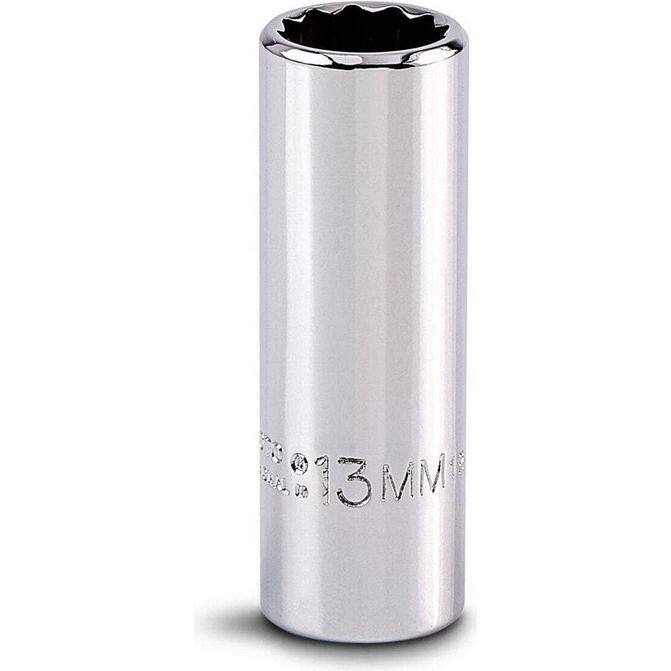 Deep Hand Socket: 13 mm Socket, 12-Point Chrome-Plated 39936786 ...