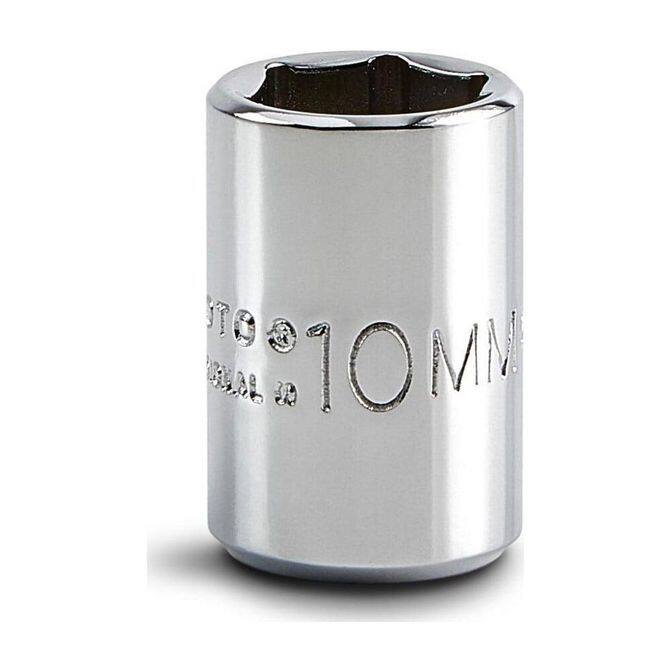 Hand Socket: 10 mm Socket, 6-Point Chrome-Plated 39956198 | FleetPride