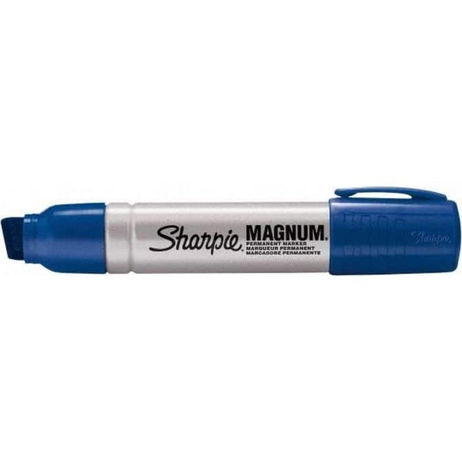 Permanent Marker: Blue, Alcohol-Based, Chisel Point Chisel Tip, Alco ...