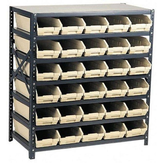 Floor Pick Rack: Double-Sided Mobile Pick Rack Unit with Shelf Bins ...