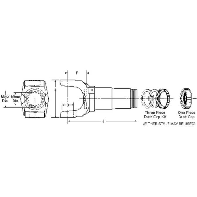 つくし1 Dana 170-82-10631X Drive Shaft Yoke Shaft + Cross Reference