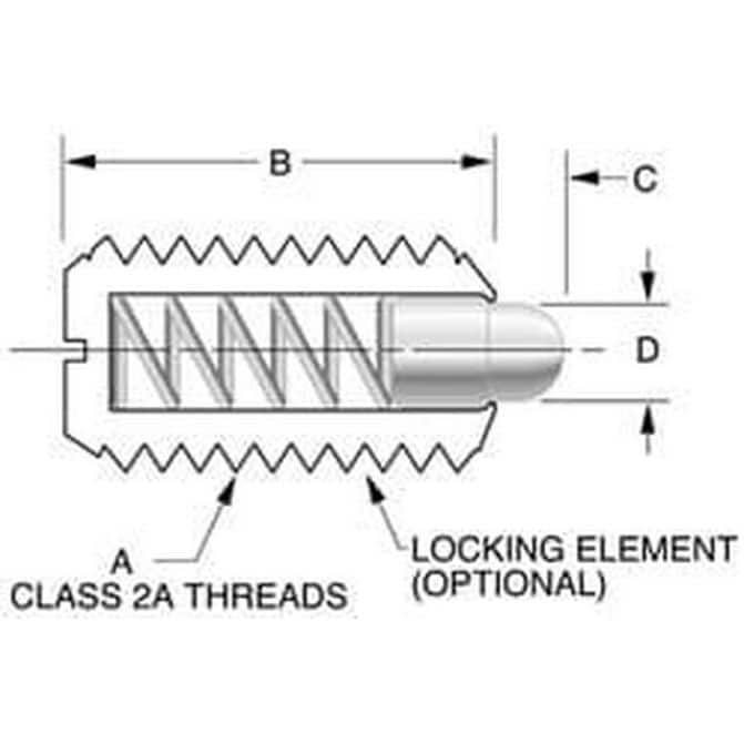 Threaded Spring Parts Threaded Spring Plunger: 1/2-13, 3/4