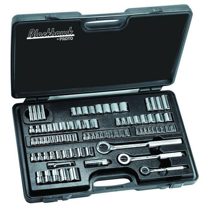 Blackhawk by Proto 1/4", 3/8" & 1/2" Drive Combination Socket Set 82