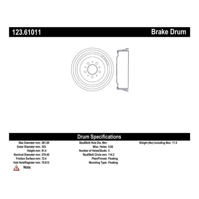 CEN CENTRIC PARTS 12361011
