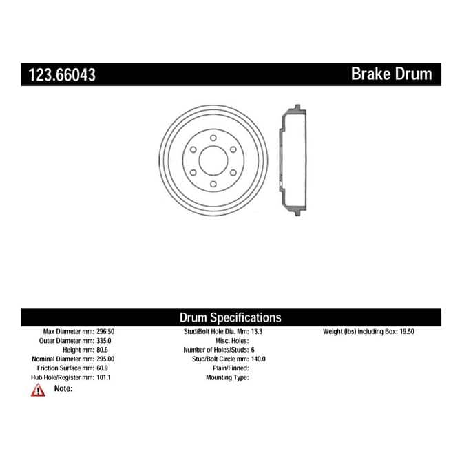 CENTRIC PARTS-Standard Brake Drum-123.66043