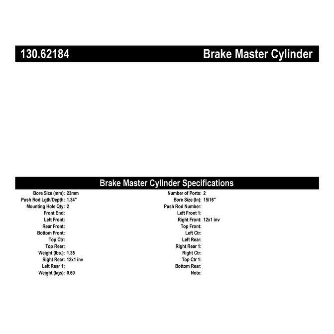 CEN CENTRIC PARTS 13062184