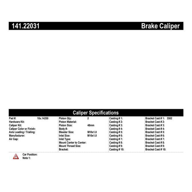 CENCENTRIC PARTS14122031
