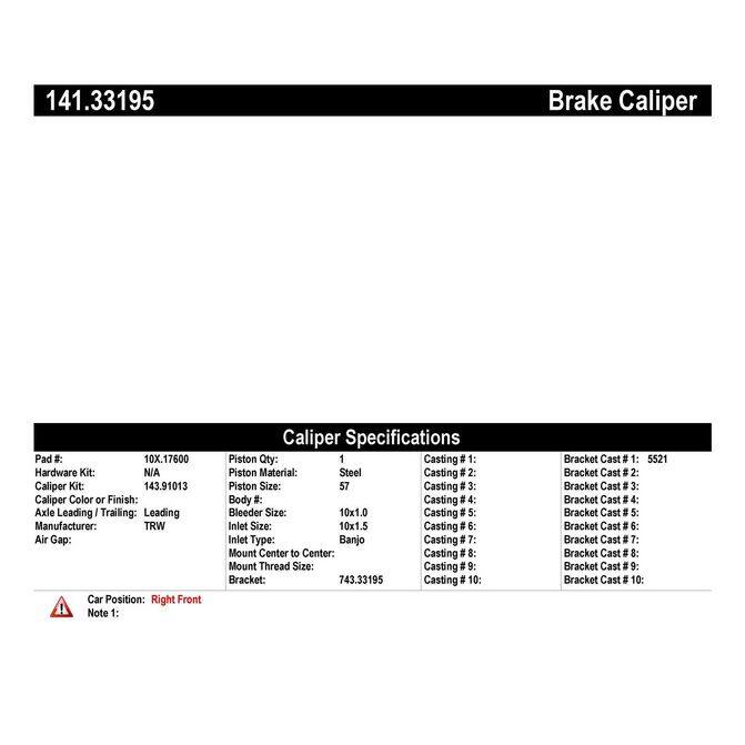 CENCENTRIC PARTS14133195