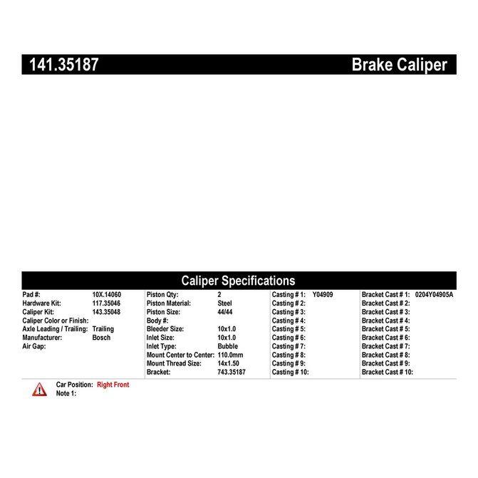 CENCENTRIC PARTS14135187