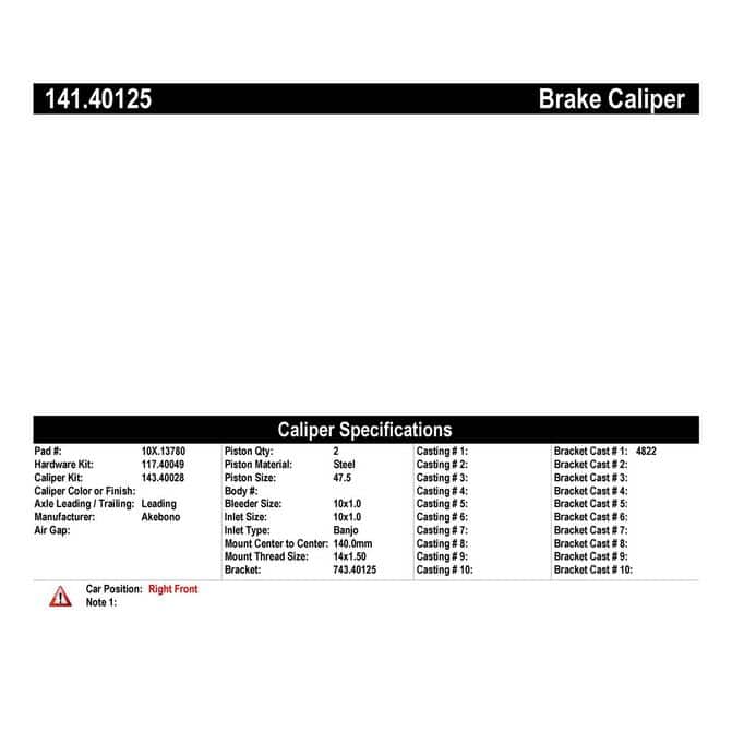 CENCENTRIC PARTS14140125