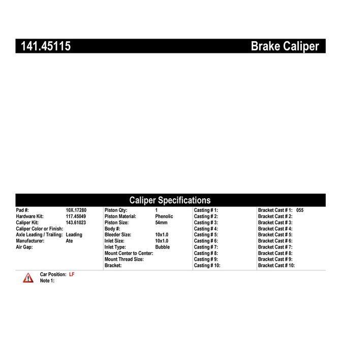 CENCENTRIC PARTS14145115