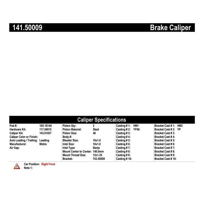 CENCENTRIC PARTS14150009