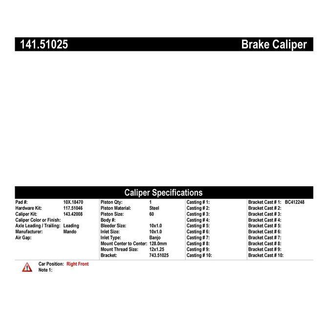 CENCENTRIC PARTS14151025
