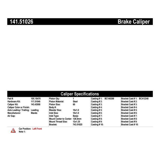 CENCENTRIC PARTS14151026
