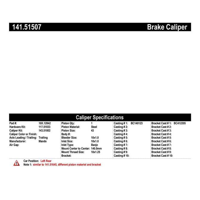 CENCENTRIC PARTS14151507