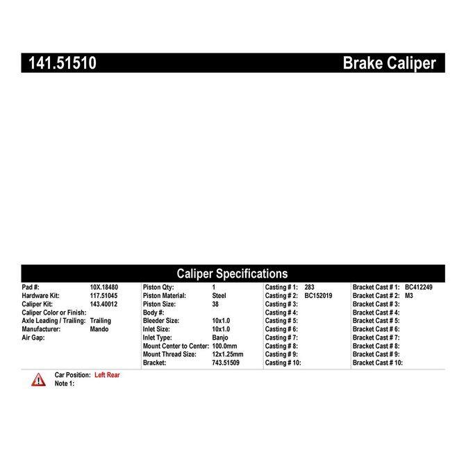 CENCENTRIC PARTS14151510