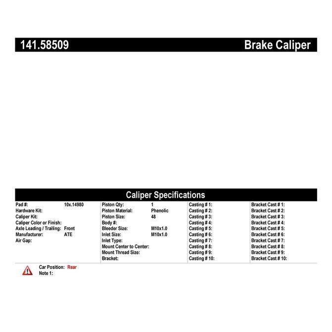 CENCENTRIC PARTS14158509