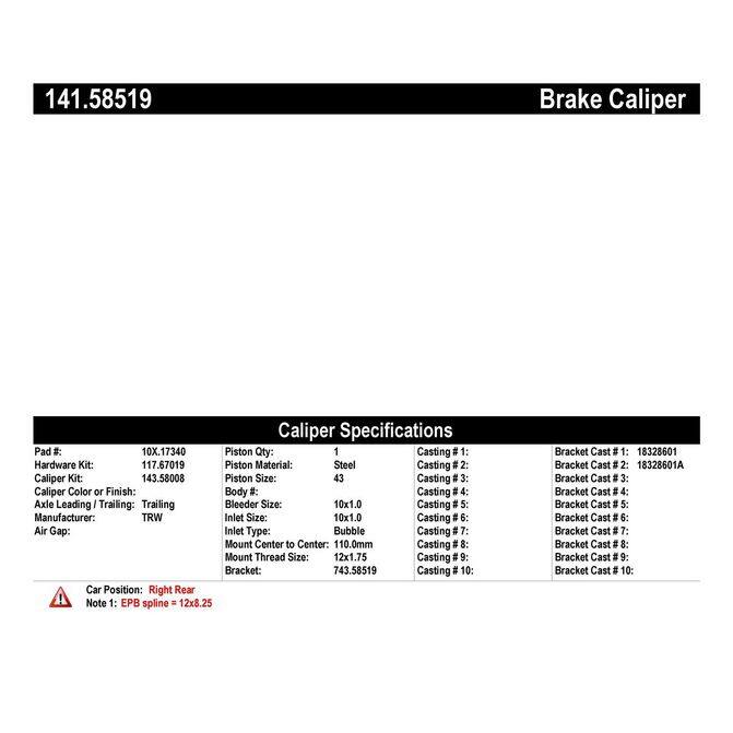 CENCENTRIC PARTS14158519