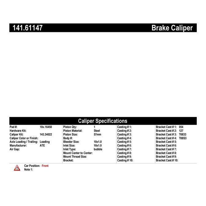 CENCENTRIC PARTS14161147