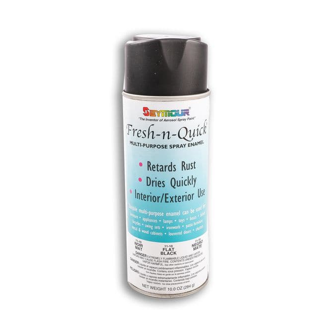 Seymour Fresh-n-quick Multi-purpose Spray Paint, Flat Black (10 Oz 