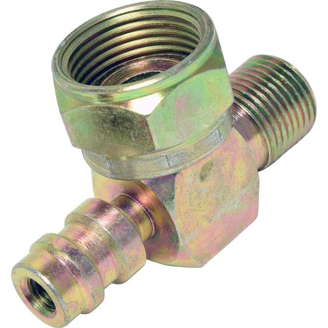 Steel 90º Rotalock Compressor Fitting w/ Svc Port FT2037C | FleetPride