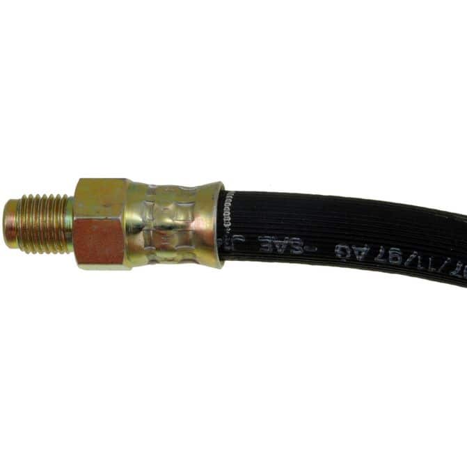 BRAKE HOSE - Brake Hydraulic Hose - Brake Hose - Brake Line - This automotive brake hydraulic hose was precision-engineered to match the fit, function and performance of the original brake hose on specific vehicles and positions to ensure safe, long-lasting durability as part of a complete brake repair. - International 1982-77, International 1972-68 - Brake Hydraulic Hose - DORMAN 31.7" Flexible Rubber Hydraulic Brake Hose for International
