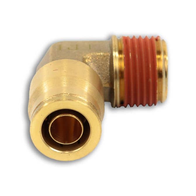 G 1/8'' x 8mm Brass 90 deg Elbow Compression Fitting 135 Bar DIN EN 1254-2