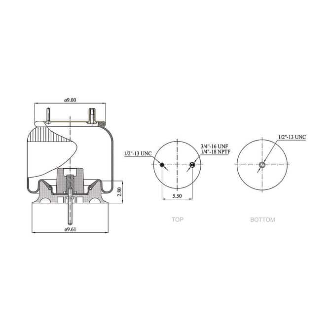 HD Value Air Spring Replacement For 68151/W01-358-9807