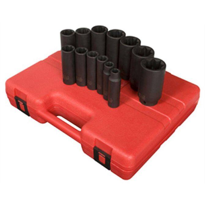 Sunex Tools 1/2" Drive SAE Deep 8 Point Impact Socket Set - 13 Pieces ...