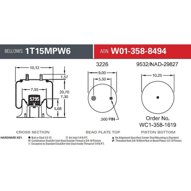 Firestone Air Spring 1T15MPW6 W013588494 | FleetPride