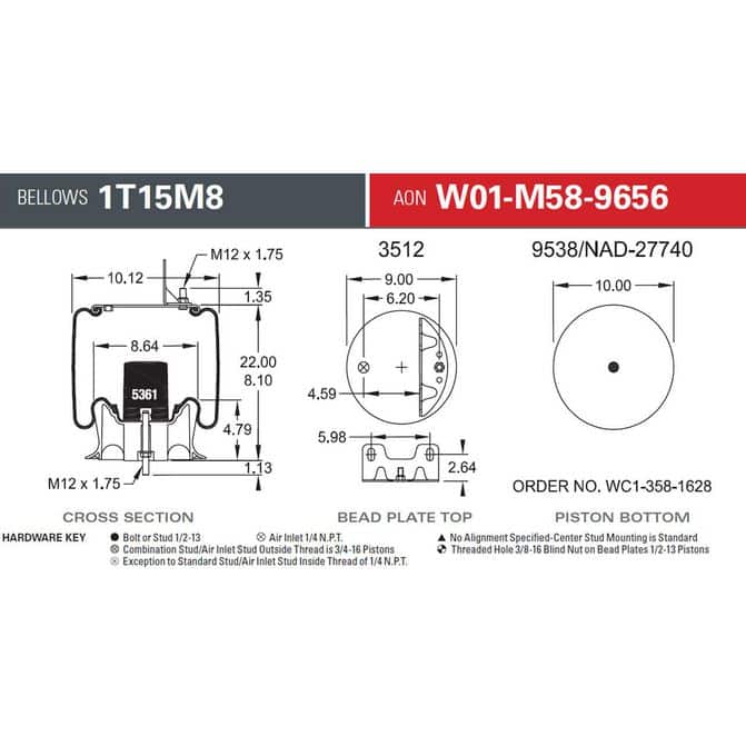 Firestone Air Spring 1T15M8 W01M589656 | FleetPride