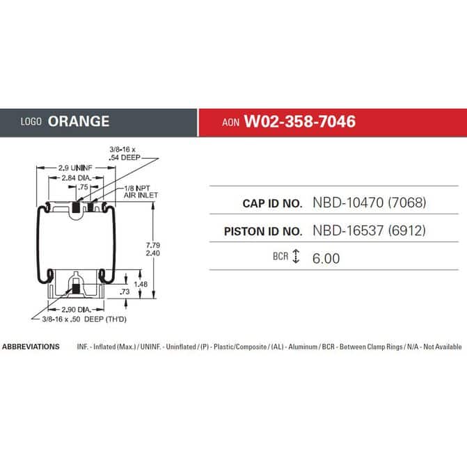 Firestone Cab Air Spring W023587046 | FleetPride