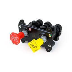 Dual Manifold Dash Valve KN20619 For Haldex - 3/8" Push To Connect, 1/4" Mount, Trailer Air System