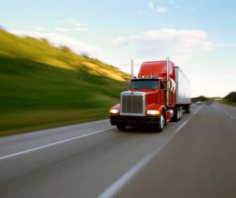 Semi Truck Driving on Highway